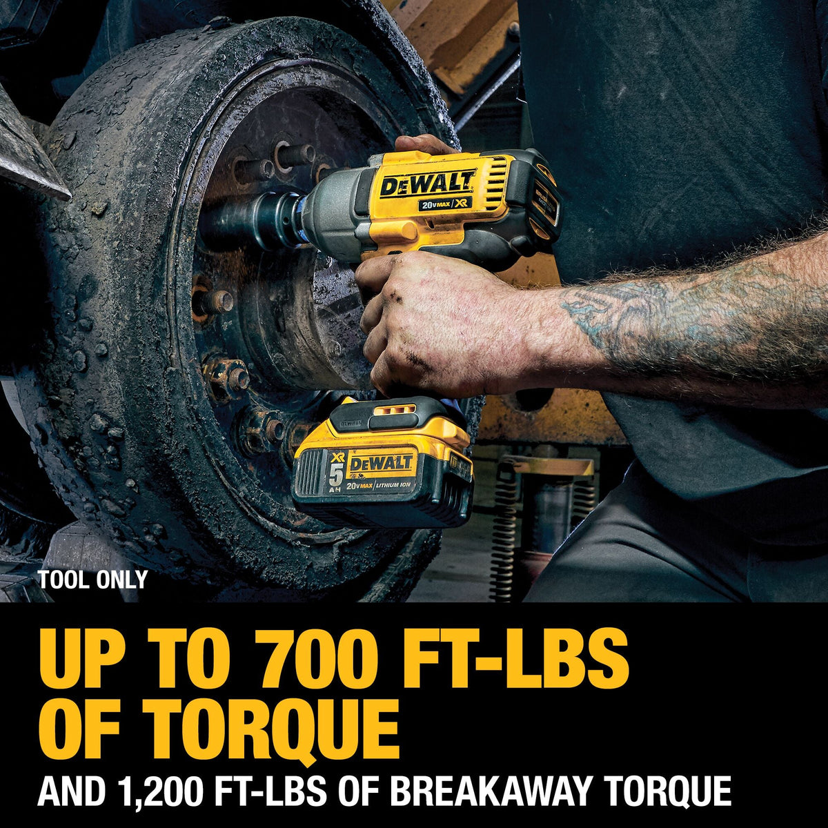 DEWALT 20V MAX XR Brushless Variable Speed 1/2-in Drive Cordless High Torque Impact Wrench (Bare Tool)