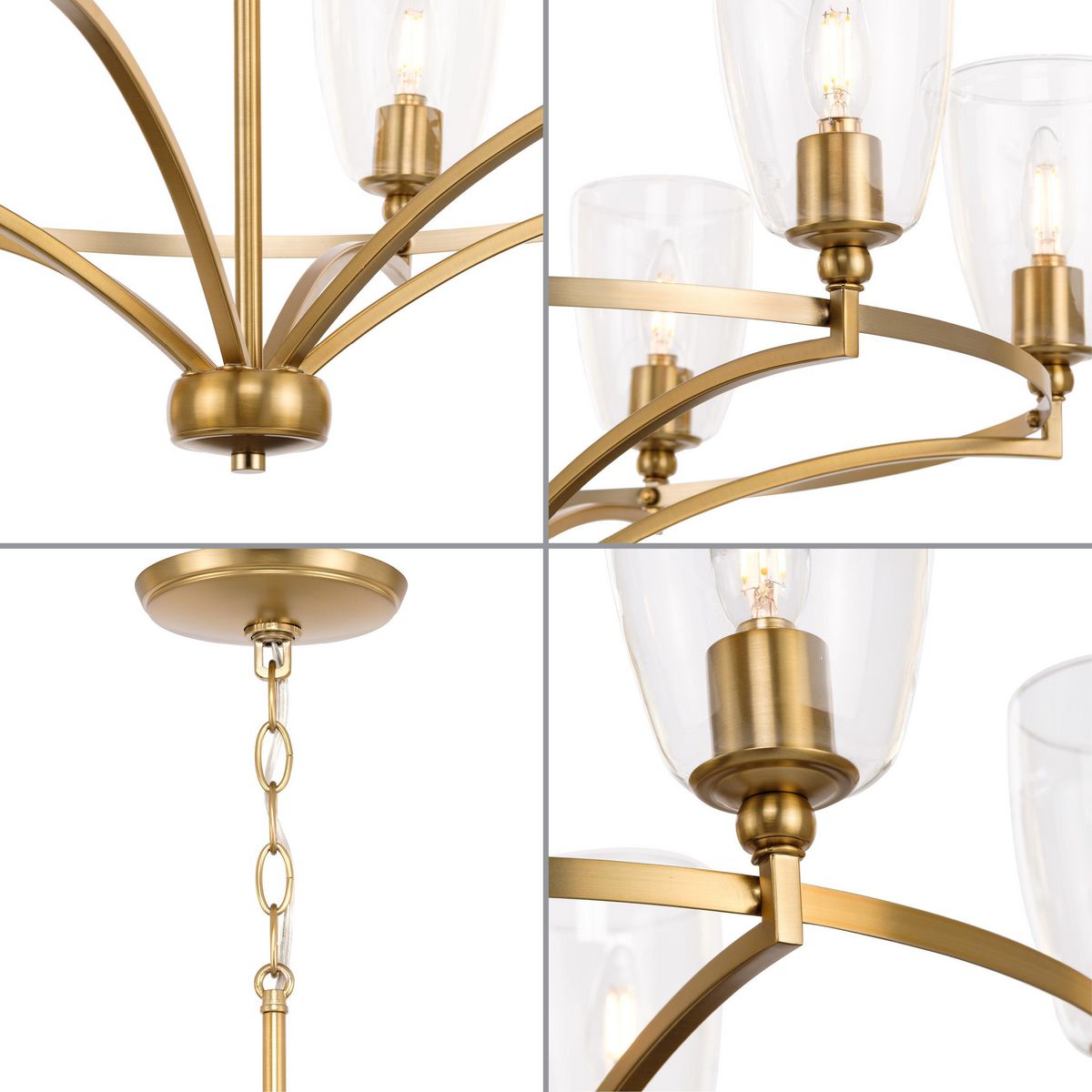 Progress Lighting Parkhurst 6-Light Brushed Brown Transitional Chandelier