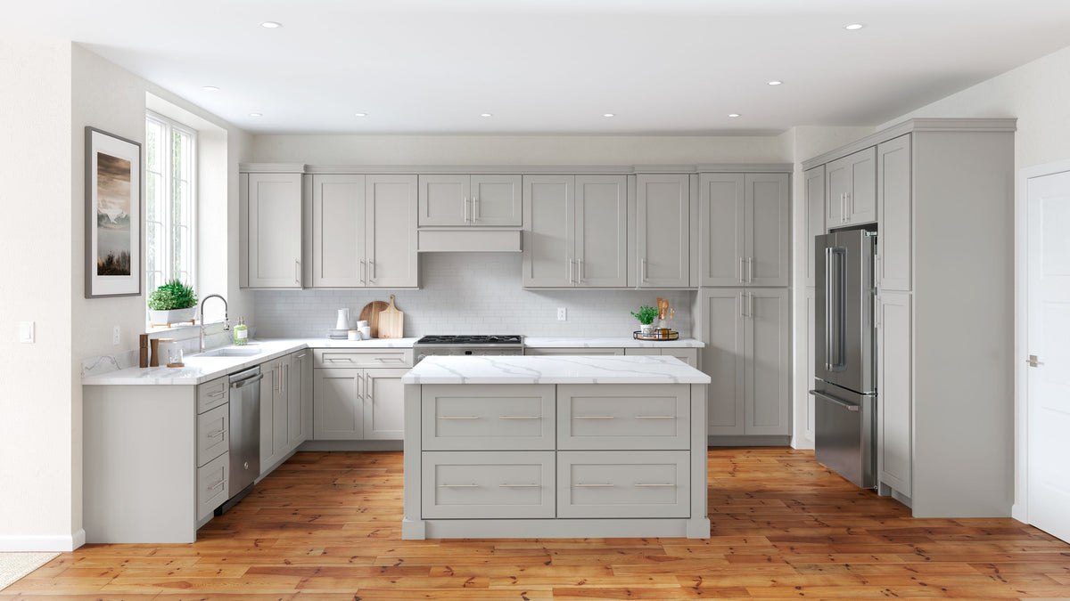 allen + roth Stonewall 36-in W x 34.5-in H x 24-in D Stone 2-Drawer Base Fully Assembled Cabinet (Flat Panel Style)