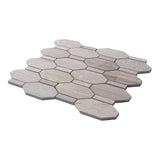Apollo Tile (Sample) Sparta Wooden Gray 4-in x 4-in Polished Marble Honeycomb Wood Look Floor and Wall Tile