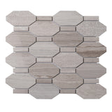 Apollo Tile (Sample) Sparta Wooden Gray 4-in x 4-in Polished Marble Honeycomb Wood Look Floor and Wall Tile