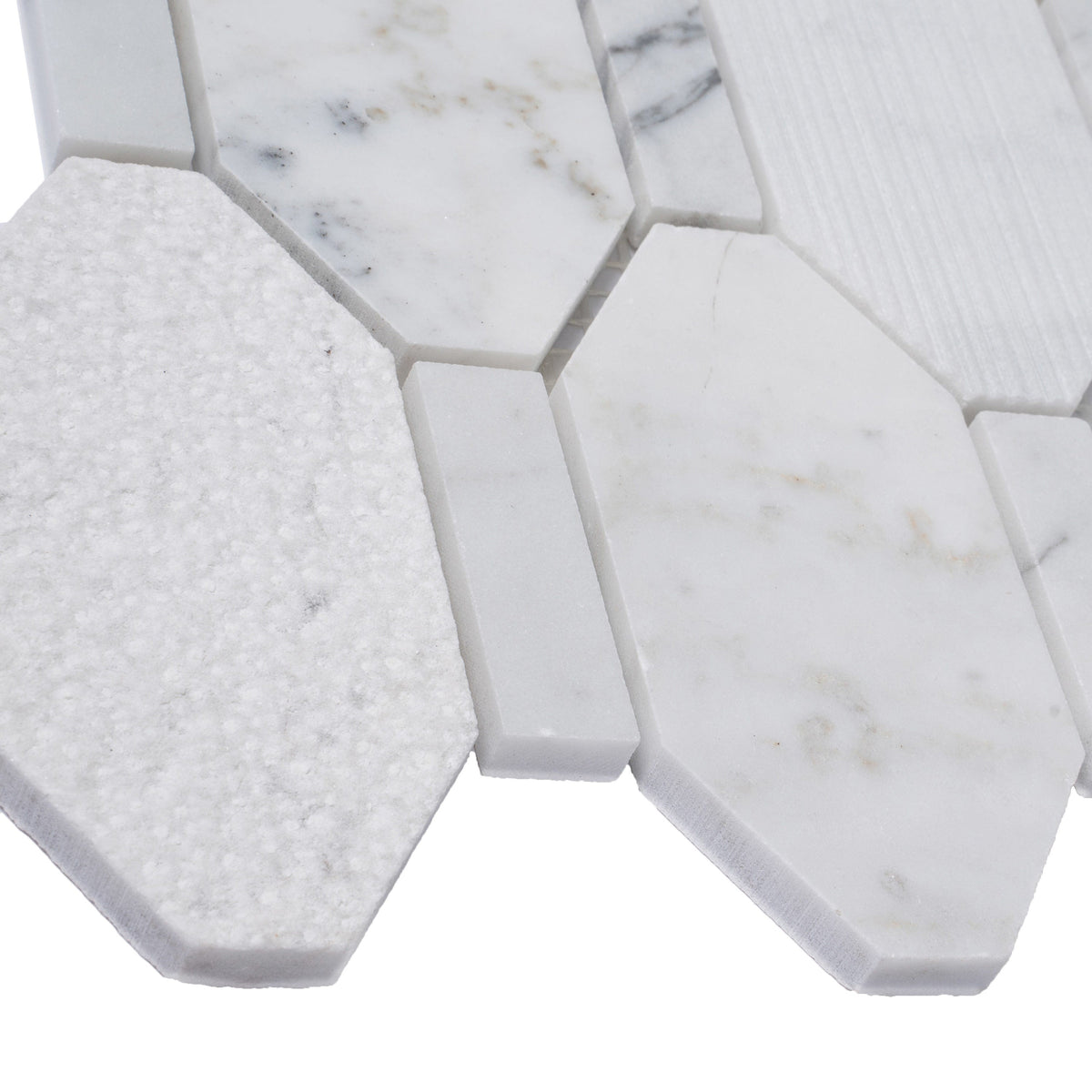 Apollo Tile (Sample) Sparta Gray 4-in x 4-in Polished Marble Honeycomb Marble Look Floor and Wall Tile