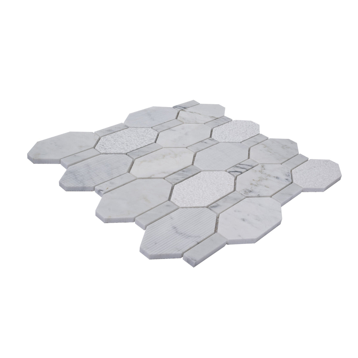 Apollo Tile (Sample) Sparta Gray 4-in x 4-in Polished Marble Honeycomb Marble Look Floor and Wall Tile