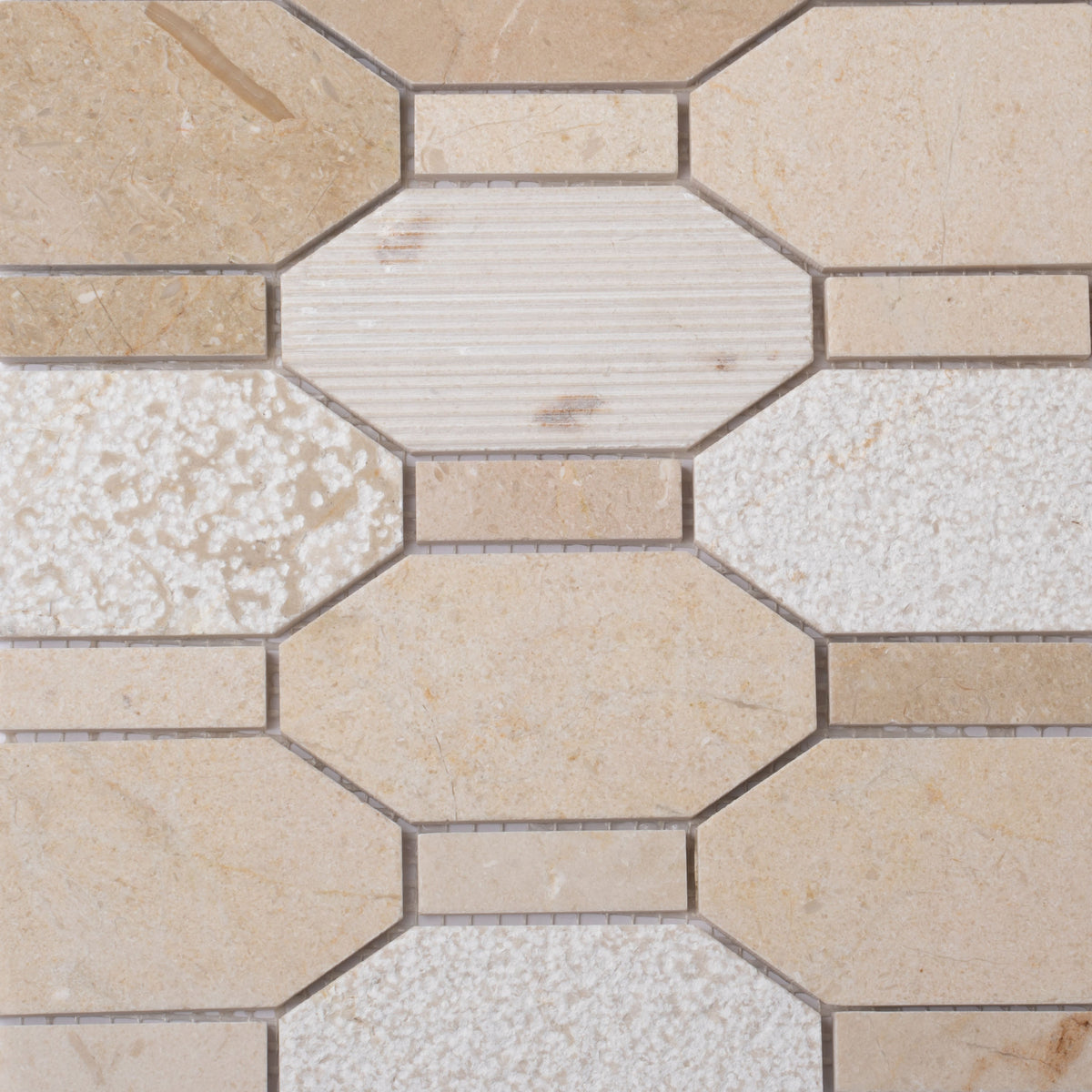 Apollo Tile (Sample) Sparta Beige 4-in x 4-in Polished Marble Honeycomb Marble Look Floor and Wall Tile