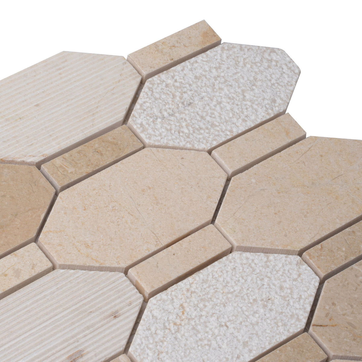 Apollo Tile (Sample) Sparta Beige 4-in x 4-in Polished Marble Honeycomb Marble Look Floor and Wall Tile