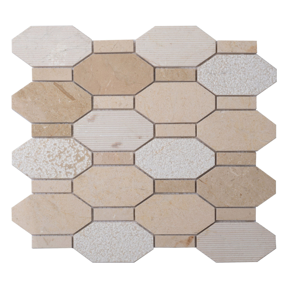 Apollo Tile (Sample) Sparta Beige 4-in x 4-in Polished Marble Honeycomb Marble Look Floor and Wall Tile