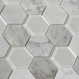 Apollo Tile (Sample) Sparta Gray 4-in x 4-in Polished Marble Honeycomb Mosaic Floor and Wall Tile
