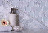 Apollo Tile (Sample) Sparta Gray 4-in x 4-in Polished Marble Honeycomb Mosaic Floor and Wall Tile