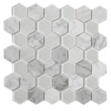 Apollo Tile (Sample) Sparta Gray 4-in x 4-in Polished Marble Honeycomb Mosaic Floor and Wall Tile