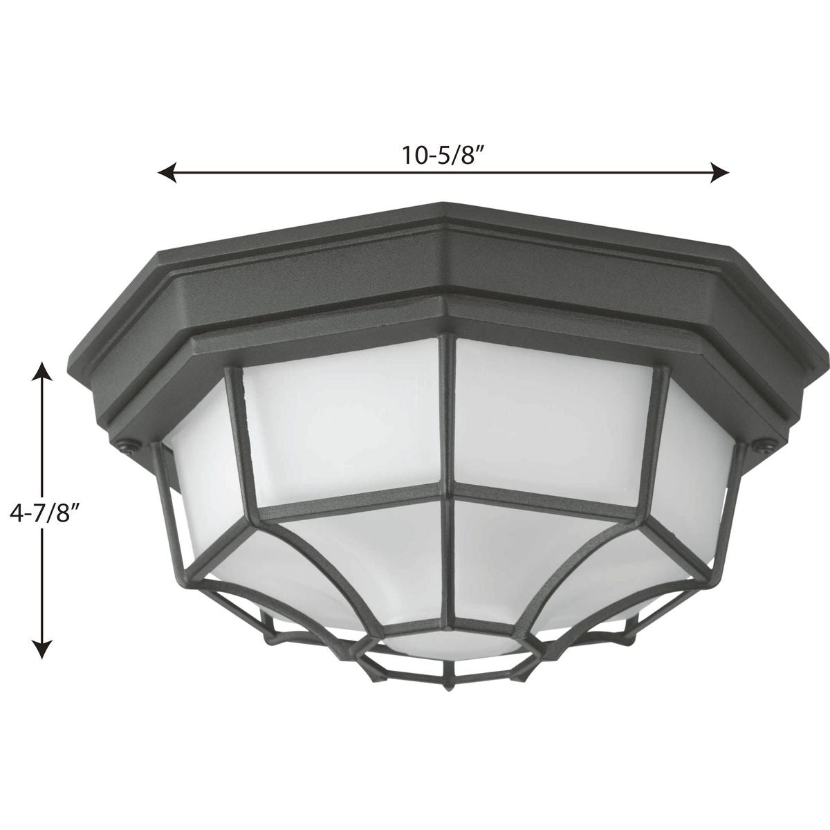 Progress Lighting Milford LED 10.625-in Black Outdoor Flush Mount Light, ENERGY STAR