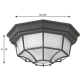 Progress Lighting Milford LED 10.625-in Black Outdoor Flush Mount Light, ENERGY STAR
