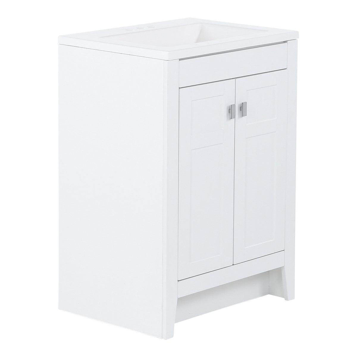 Diamond NOW Brenton 24-in White Single Sink Bathroom Vanity with White Cultured Marble Top