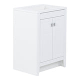 Diamond NOW Brenton 24-in White Single Sink Bathroom Vanity with White Cultured Marble Top