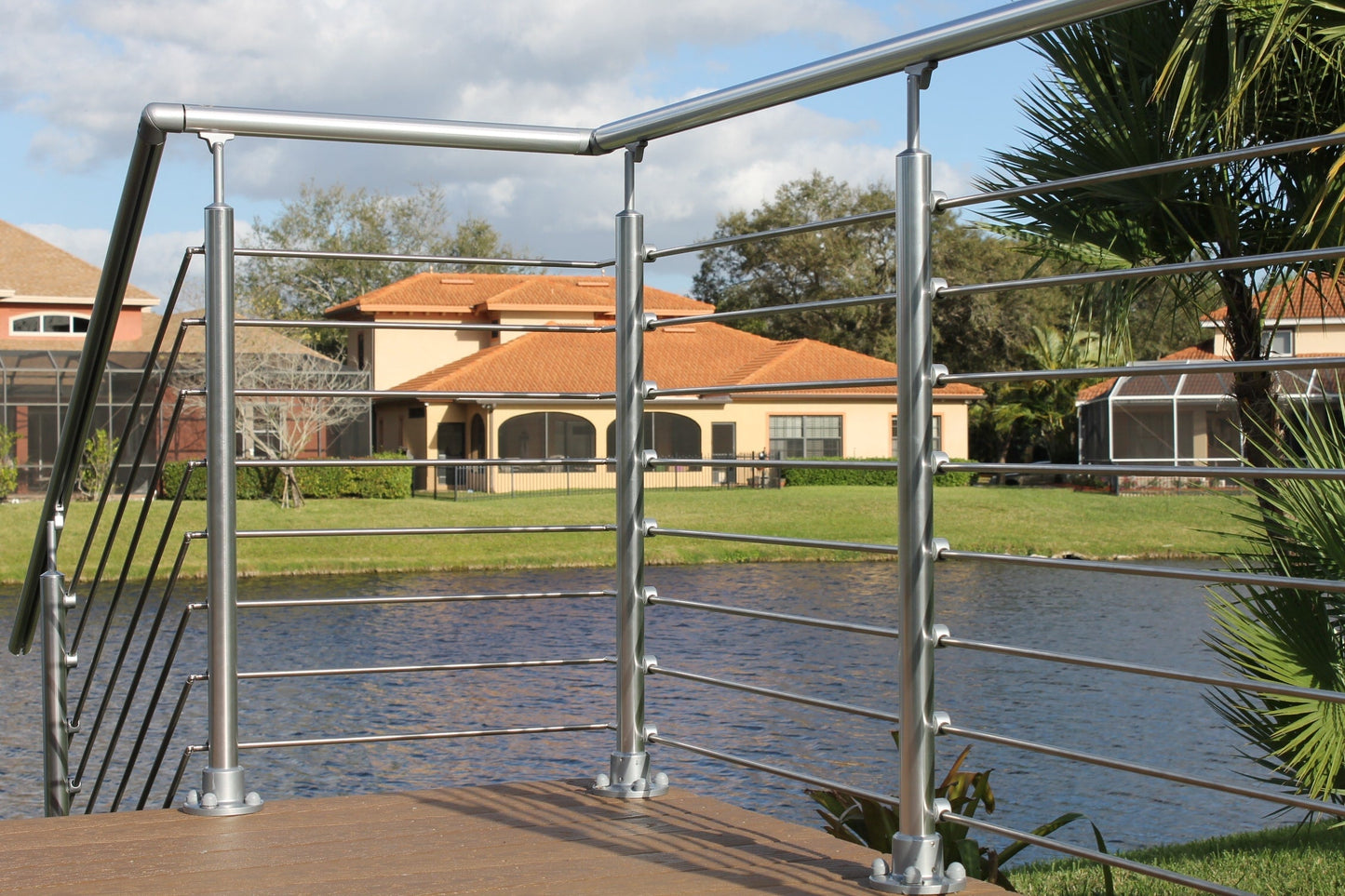 DOLLE 4-1/4-in x 36-in Prova Gray Aluminum Round Deck Baluster