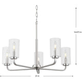 Progress Lighting Cabarro 5-Light Brushed Nickel Transitional Chandelier