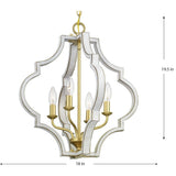 Progress Lighting Teigen 4-Light Antique White and Vintage Gold Transitional Geometric Medium Hanging Pendant Light