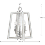 Progress Lighting Forrester 3-Light Antique White and Galvanized Farmhouse Lantern Medium Hanging Pendant Light