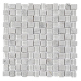 Apollo Tile (Sample) Sparta Gray 4-in x 4-in Polished Marble Basketweave Mosaic Floor and Wall Tile