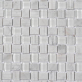 Apollo Tile (Sample) Sparta Gray 4-in x 4-in Polished Marble Basketweave Mosaic Floor and Wall Tile