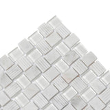 Apollo Tile (Sample) Sparta Gray 4-in x 4-in Polished Marble Basketweave Mosaic Floor and Wall Tile