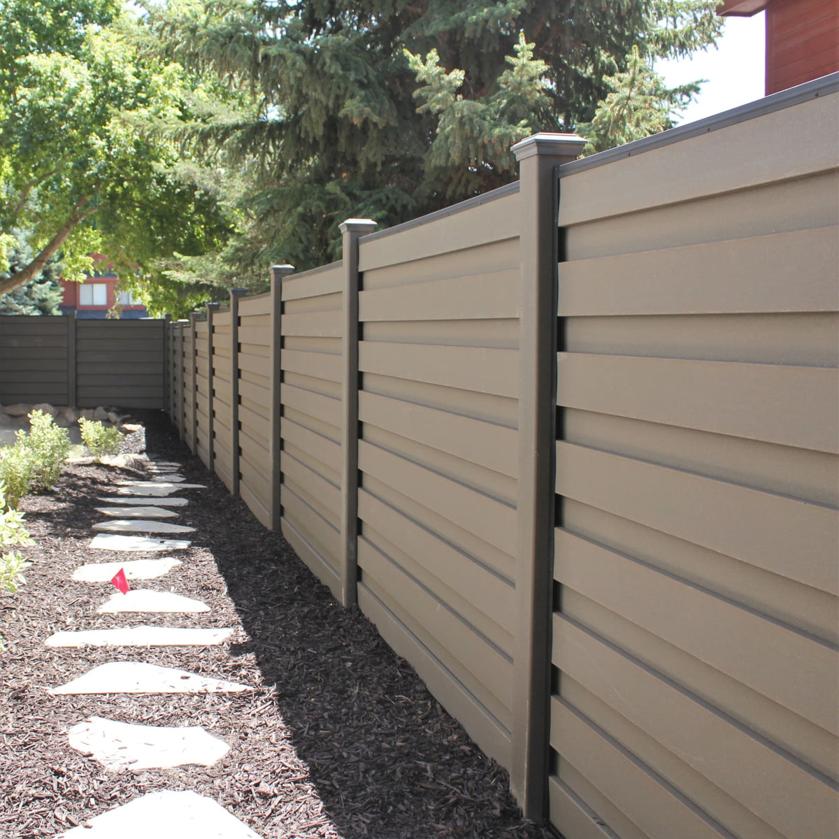 Trex Fencing 6-ft H x 8-ft W 5-Pack Winchester Grey Board-on-board Privacy Composite Fence Panel