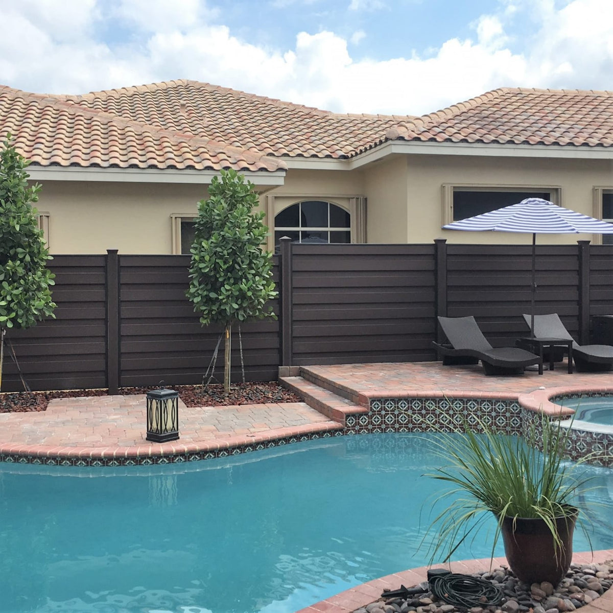 Trex Fencing 6-ft H x 8-ft W 5-Pack Woodland Brown Board-on-board Privacy Composite Fence Panel