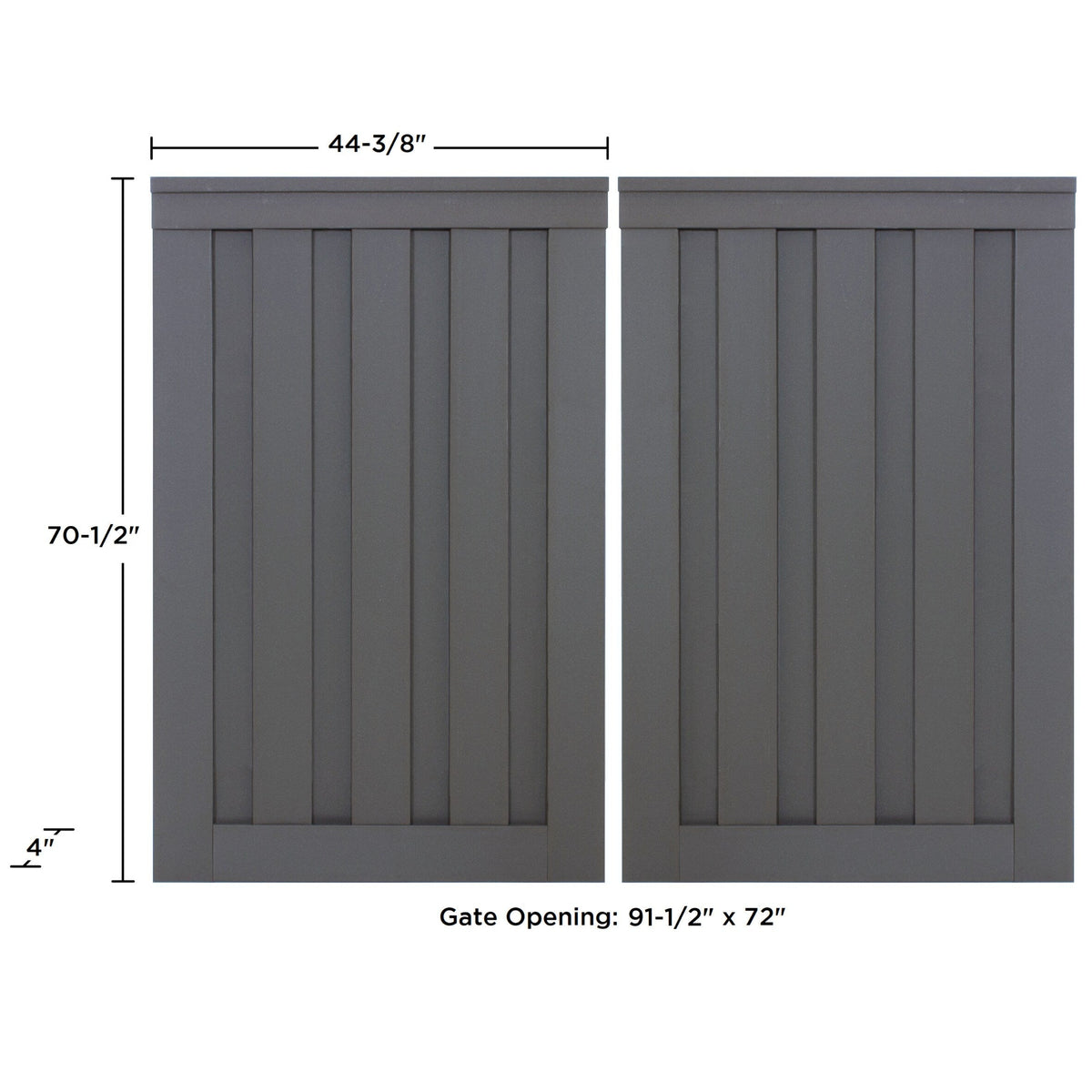 Trex Fencing Seclusions 6-ft H x 8-ft W Winchester Grey Residential Composite Fence Gate with Hardware
