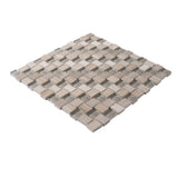 Apollo Tile (Sample) Sparta Wooden Gray 4-in x 4-in Polished Marble Basketweave Patterned Floor and Wall Tile