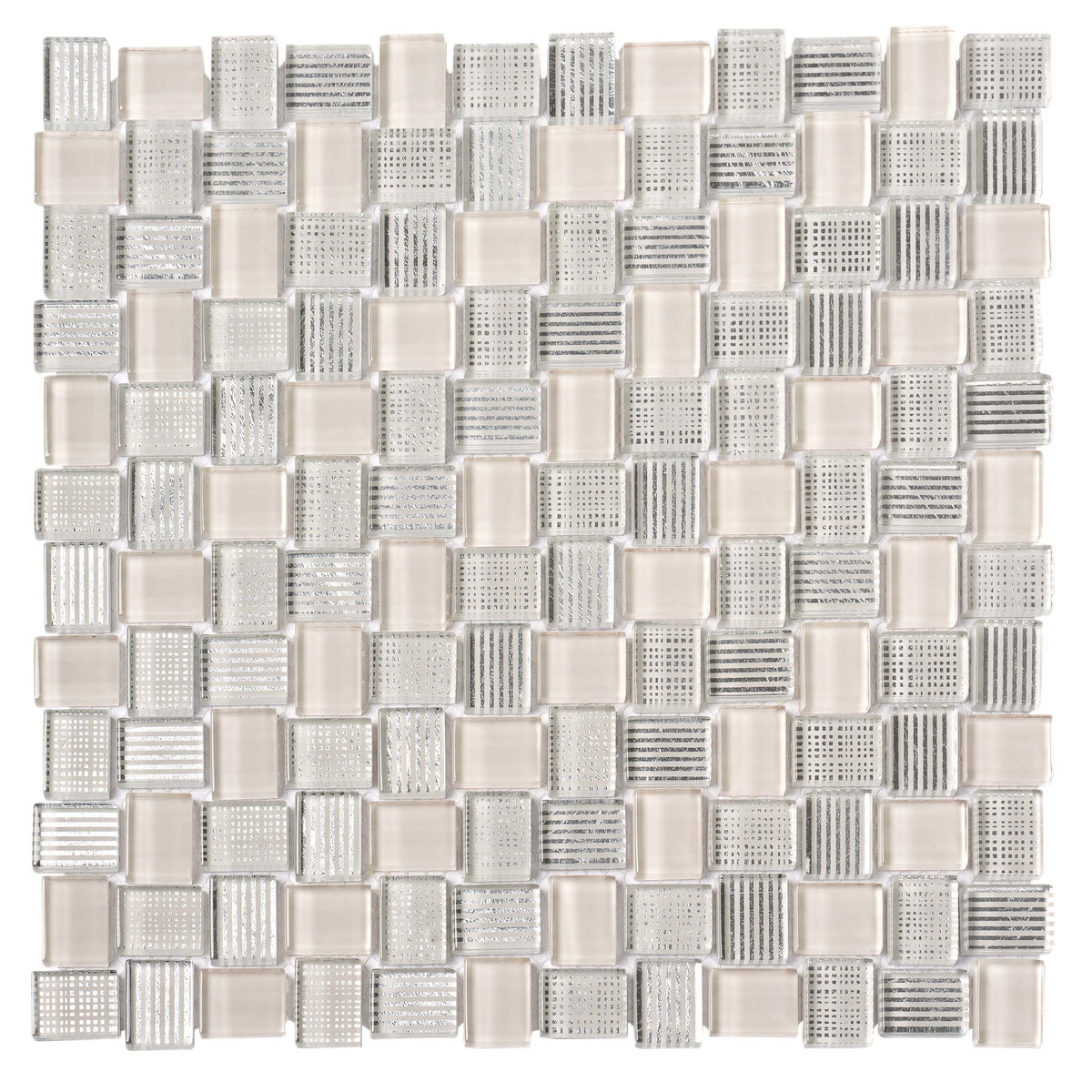Apollo Tile (Sample) Sparta Gray 4-in x 4-in Polished Marble Basketweave Patterned Floor and Wall Tile