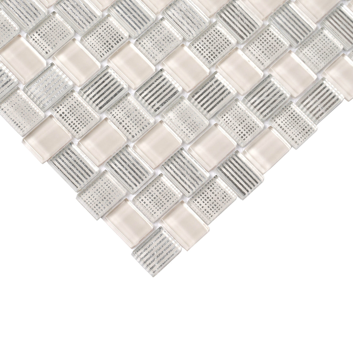Apollo Tile (Sample) Sparta Gray 4-in x 4-in Polished Marble Basketweave Patterned Floor and Wall Tile