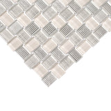 Apollo Tile (Sample) Sparta Gray 4-in x 4-in Polished Marble Basketweave Patterned Floor and Wall Tile