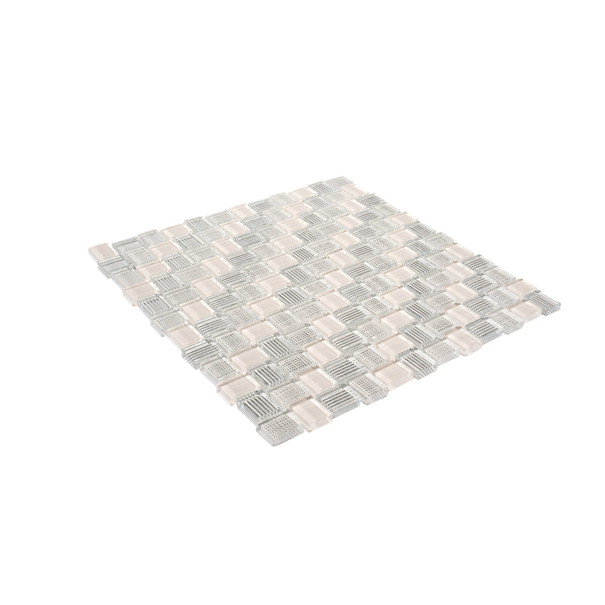 Apollo Tile (Sample) Sparta Gray 4-in x 4-in Polished Marble Basketweave Patterned Floor and Wall Tile