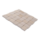 Apollo Tile (Sample) Sparta Beige 4-in x 4-in Multi-finish Marble Basketweave Mosaic Floor and Wall Tile
