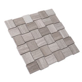 Apollo Tile (Sample) Sparta Wooden Beige 4-in x 4-in Polished Marble Basketweave Mosaic Floor and Wall Tile