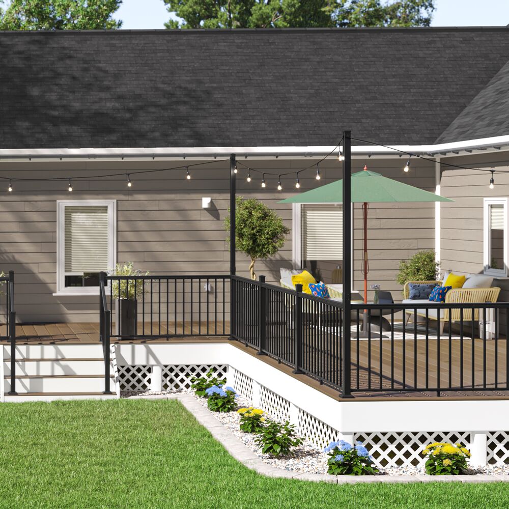 Freedom 2.5-in x 2.5-in x 6-ft Matte Black Aluminum Deck Post Extension