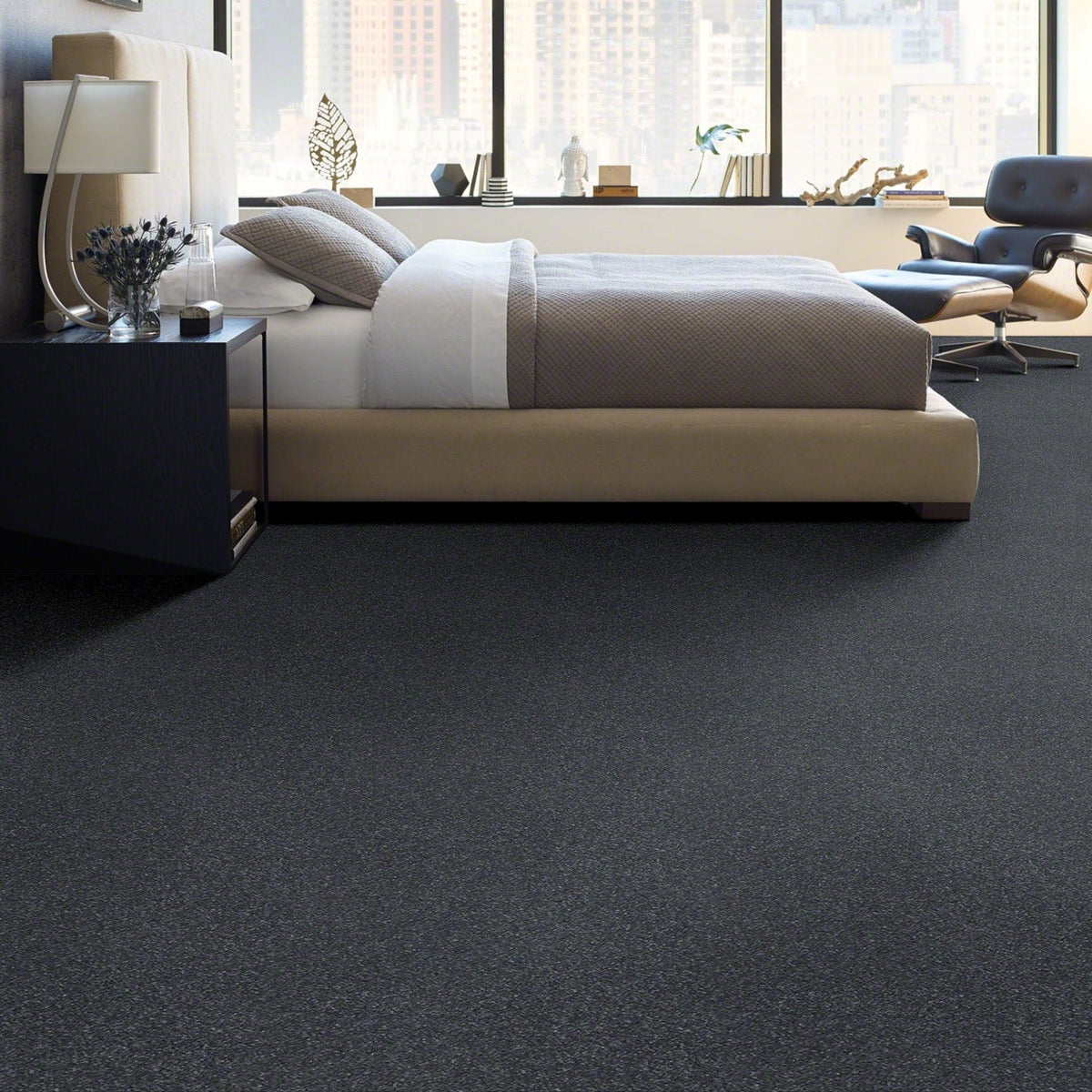STAINMASTER Essentials Blue Diamonds I 15-ft Taupe Stone Textured Indoor Carpet