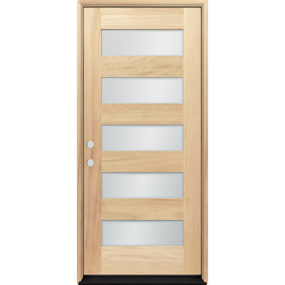 Greatview Doors 36x80 Mahogany Full Lite Prehung Entry Door with Frosted Glass