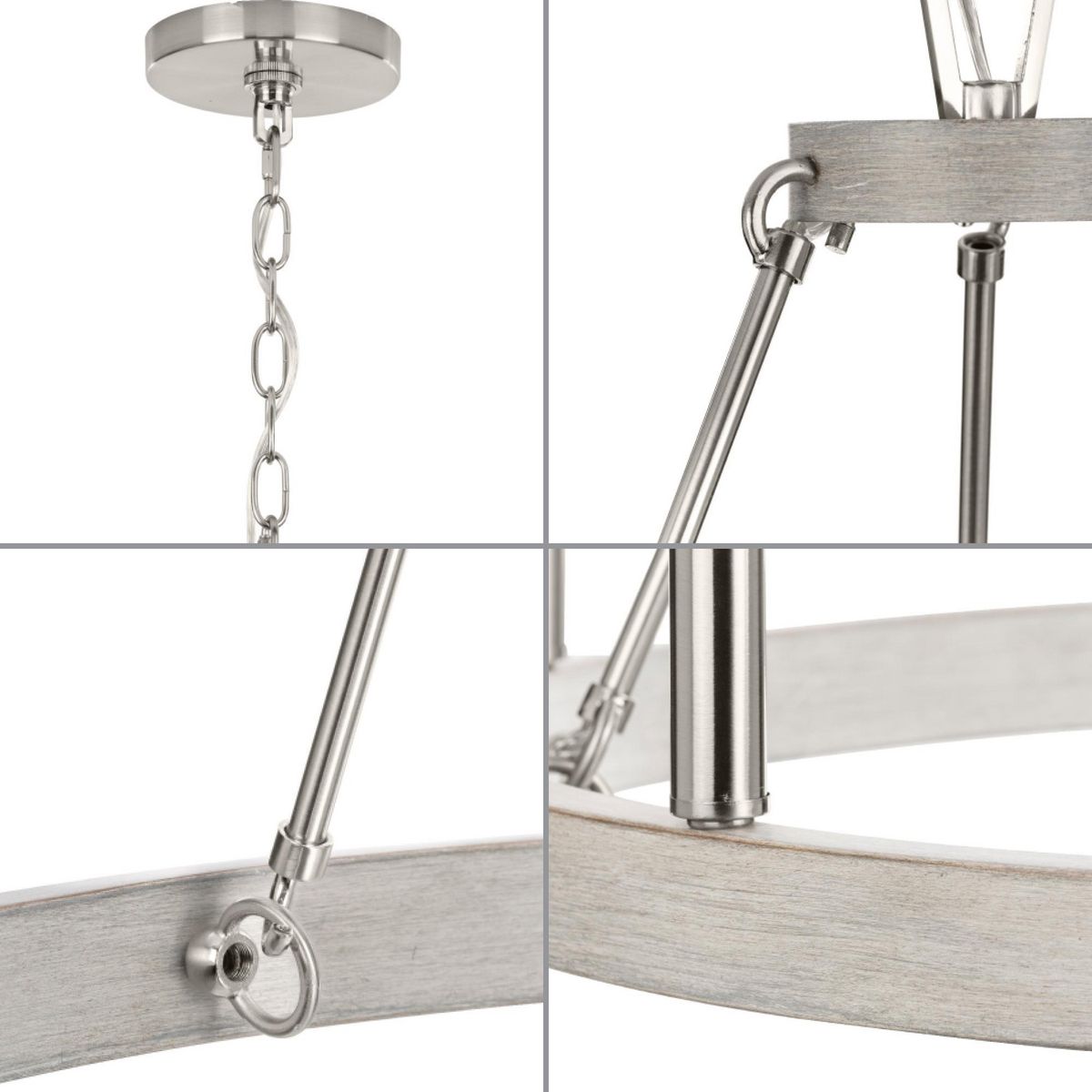 Progress Lighting Galloway 6-Light Brushed Nickel Farmhouse Chandelier