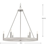 Progress Lighting Galloway 6-Light Brushed Nickel Farmhouse Chandelier