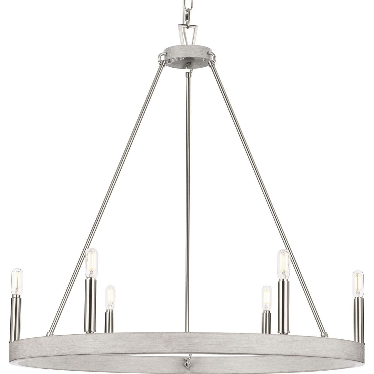 Progress Lighting Galloway 6-Light Brushed Nickel Farmhouse Chandelier