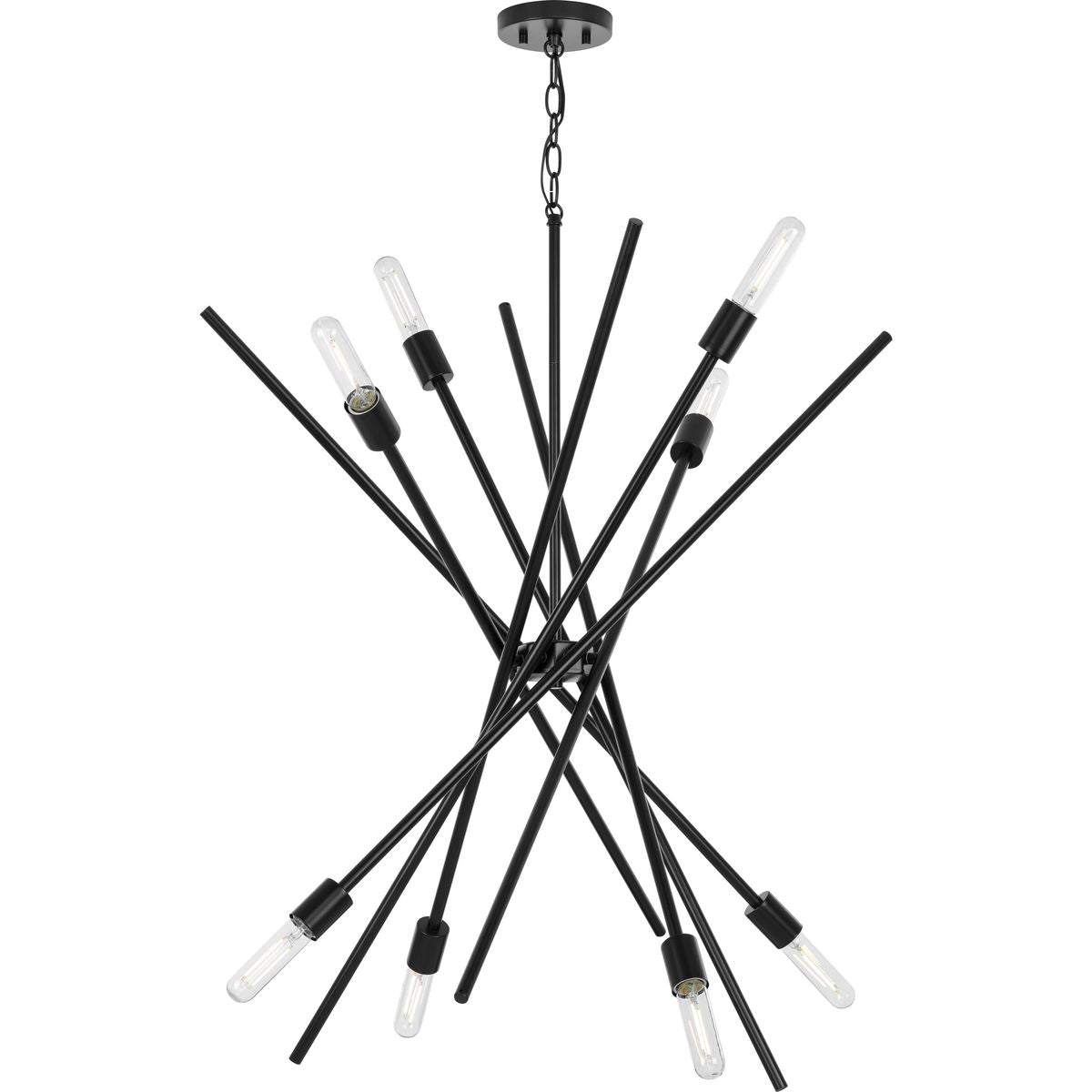 Progress Lighting Astra 8-Light Matte Black Modern/Contemporary Chandelier