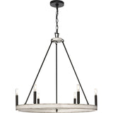 Progress Lighting Galloway 6-Light Matte Black Farmhouse Chandelier