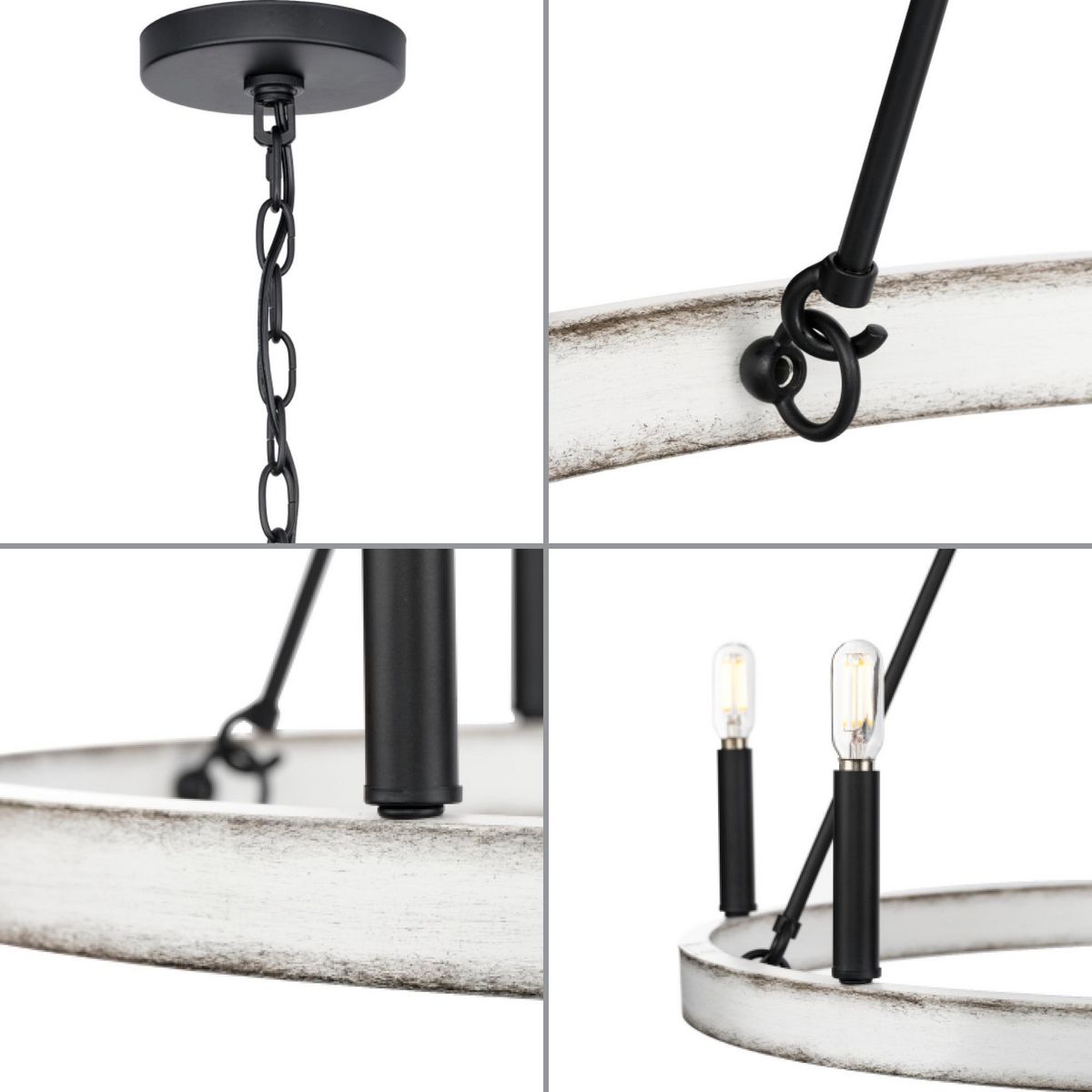 Progress Lighting Galloway 6-Light Matte Black Farmhouse Chandelier