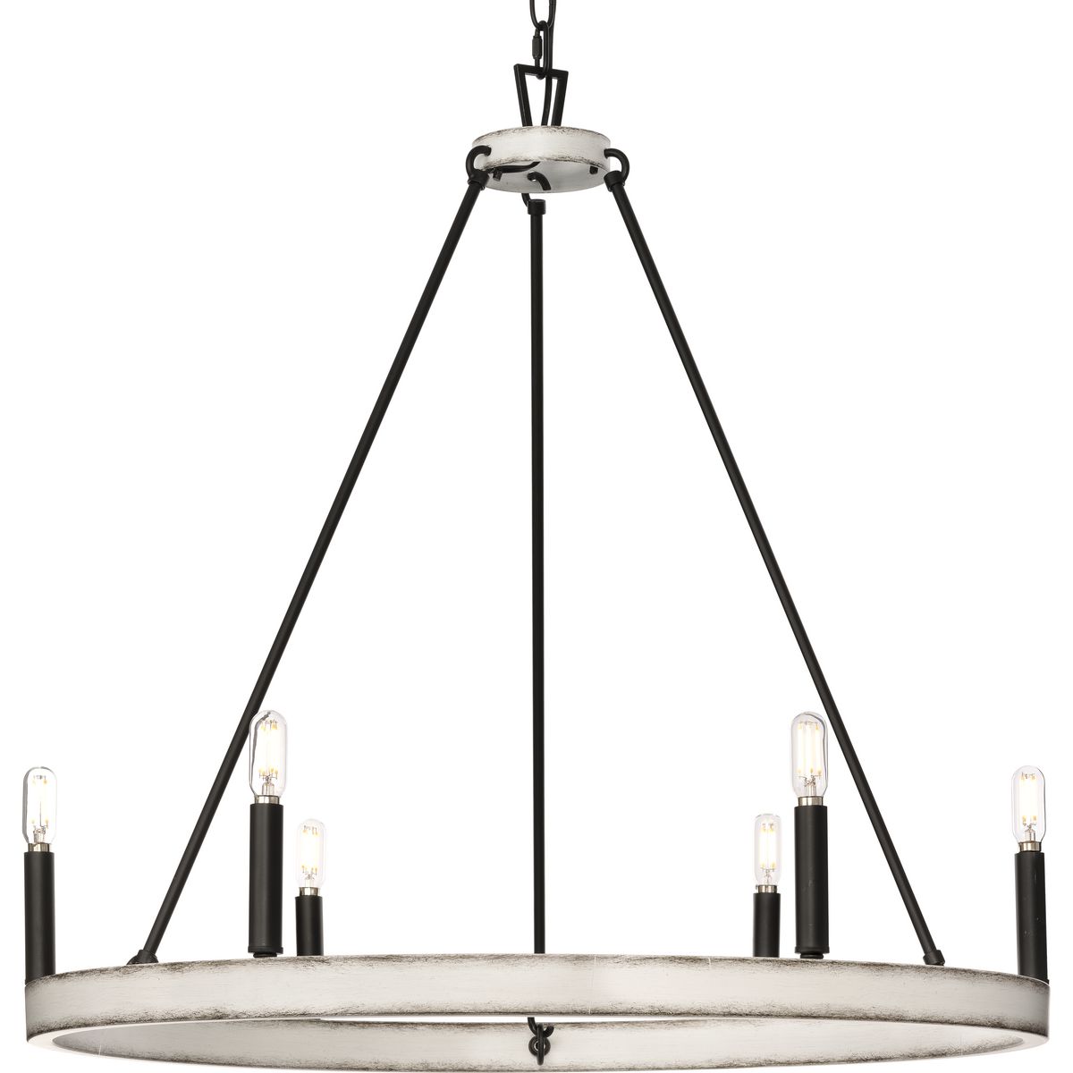 Progress Lighting Galloway 6-Light Matte Black Farmhouse Chandelier