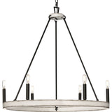 Progress Lighting Galloway 6-Light Matte Black Farmhouse Chandelier