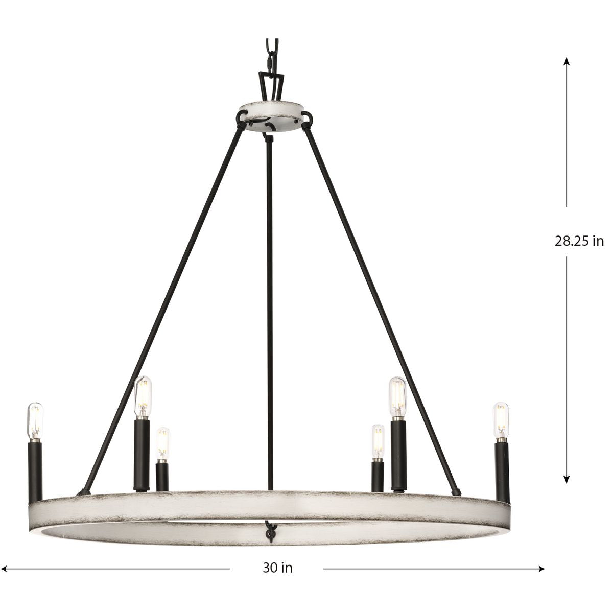 Progress Lighting Galloway 6-Light Matte Black Farmhouse Chandelier