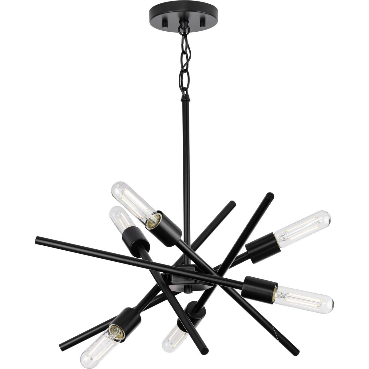 Progress Lighting Astra 6-Light Matte Black Modern/Contemporary Chandelier