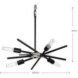 Progress Lighting Astra 6-Light Matte Black Modern/Contemporary Chandelier