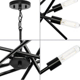 Progress Lighting Astra 6-Light Matte Black Modern/Contemporary Chandelier