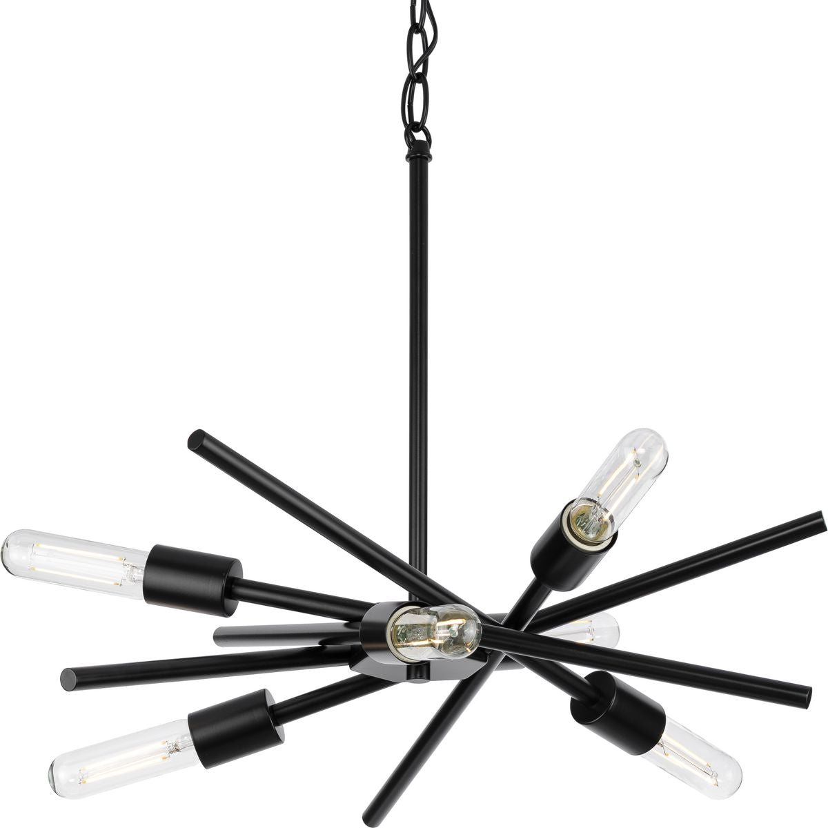 Progress Lighting Astra 6-Light Matte Black Modern/Contemporary Chandelier